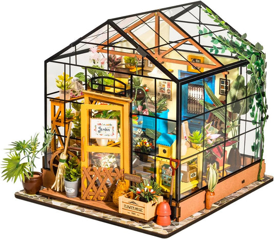 DIY Miniature Greenhouse Dollhouse Kit - Cathy's Flower House