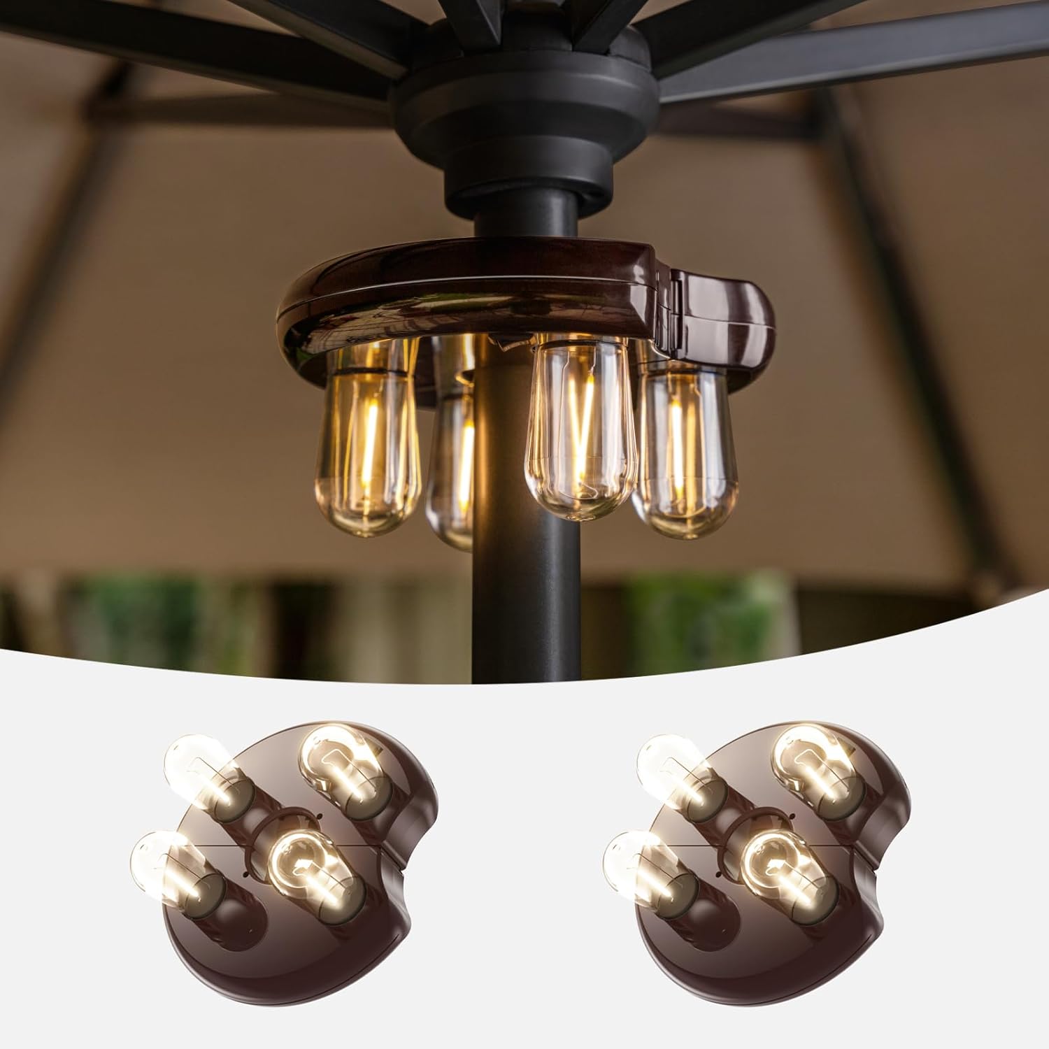 Patio Umbrella Light with LED Edison Bulbs for Outdoor Use