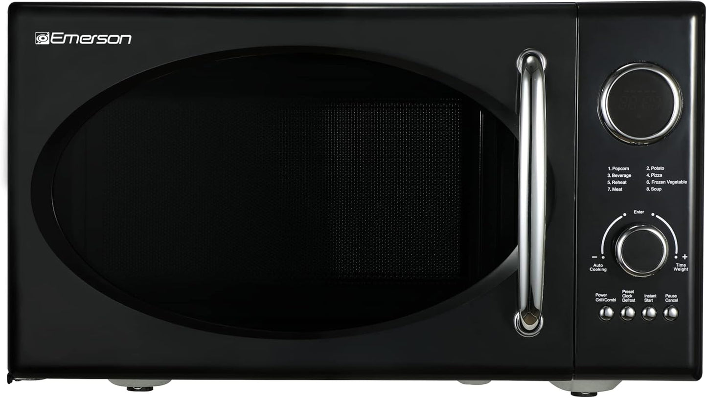 Emerson Retro Microwave with Grill: 800W Power