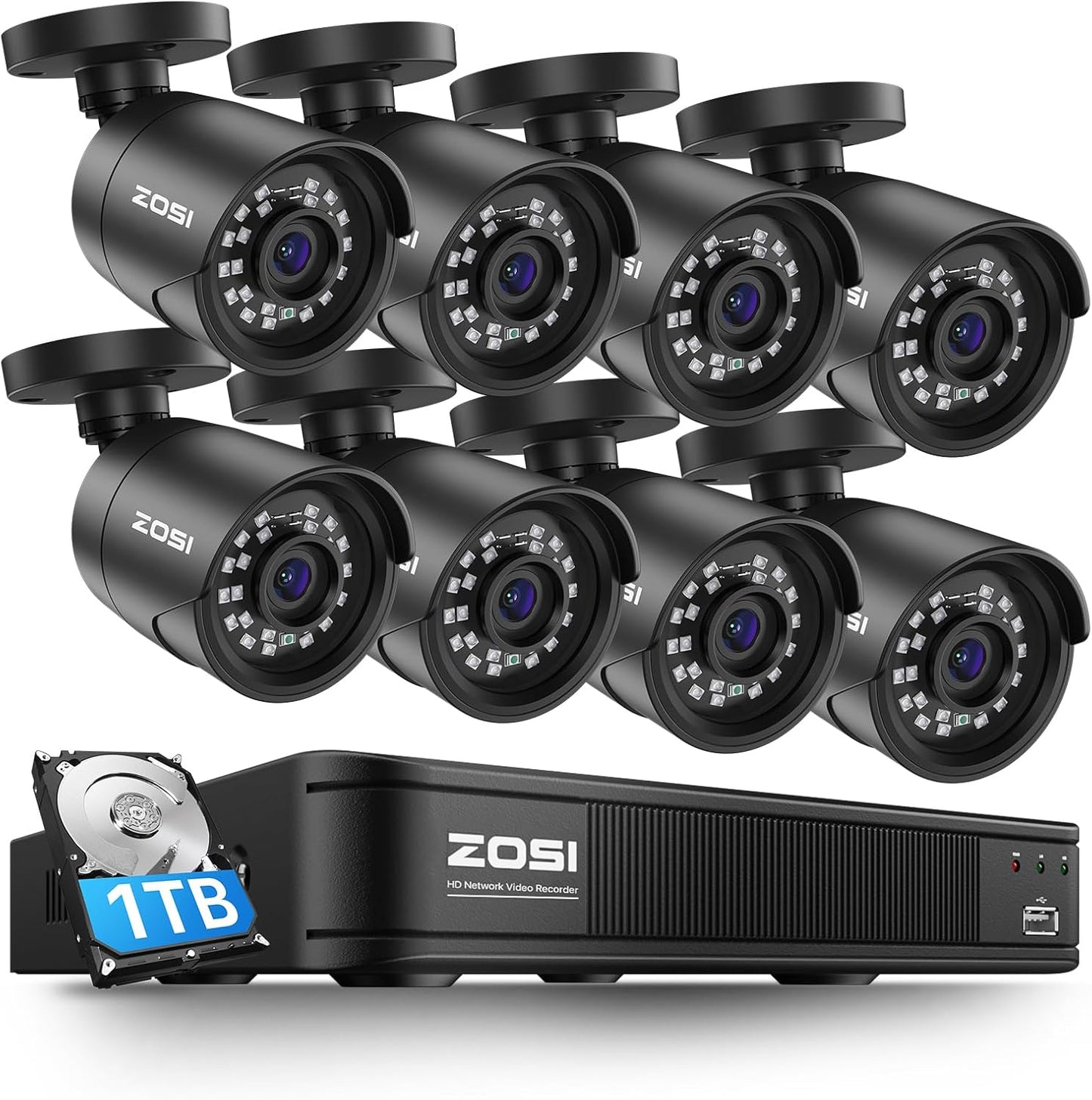 ZOSI 3K Lite Home Surveillance System with AI Detection Features