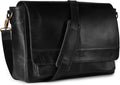 LEATHER VILLAGE Vintage Leather Messenger Bag 15.5in - Handcrafted