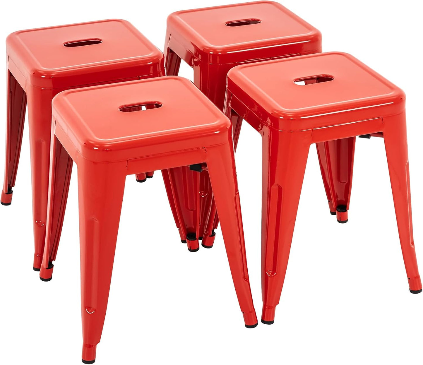 Brage Living 18 Inch Industrial Metal Stools Set of 4 for Dining