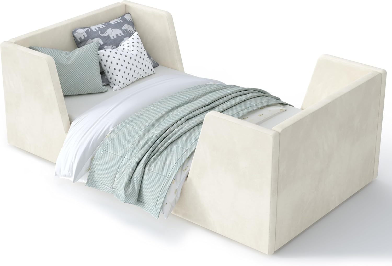 Toddler Bed Frame with Guard Rails for Ages 2-6 Years