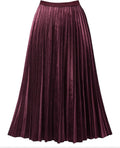 GOOBGS Pleated A-Line High Waist Midi Skirt - Flattering Swing Fit 95%