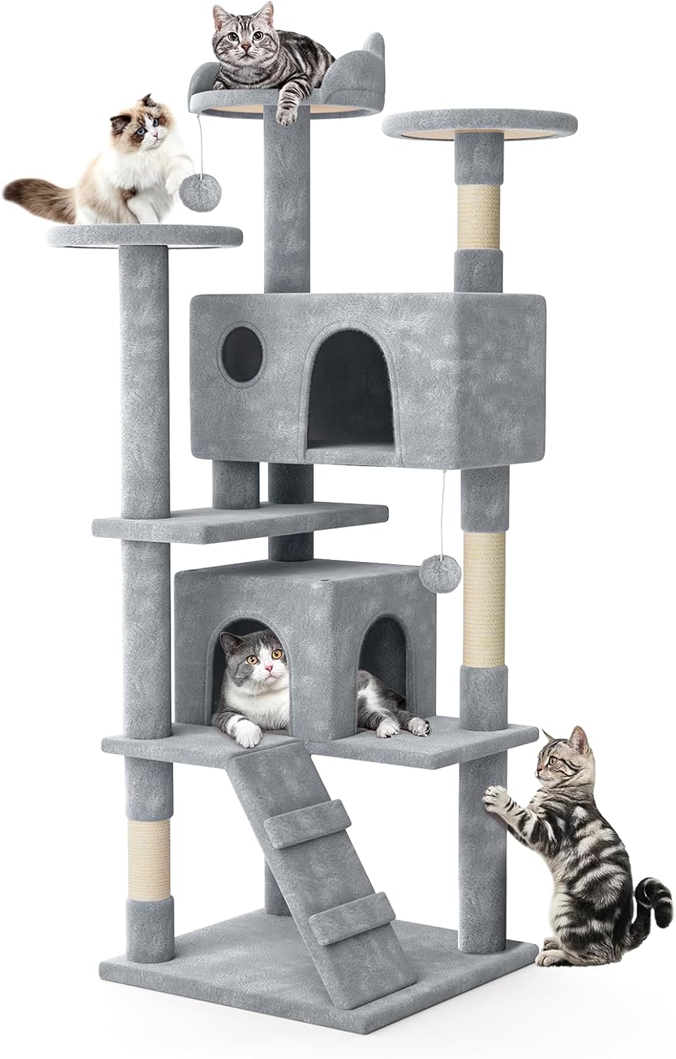 MoNiBloom Cat Tree Tower - 70 Inch Tall Cat Climbing Tower