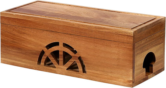 Wooden Cable Storage Box - Organize Wires
