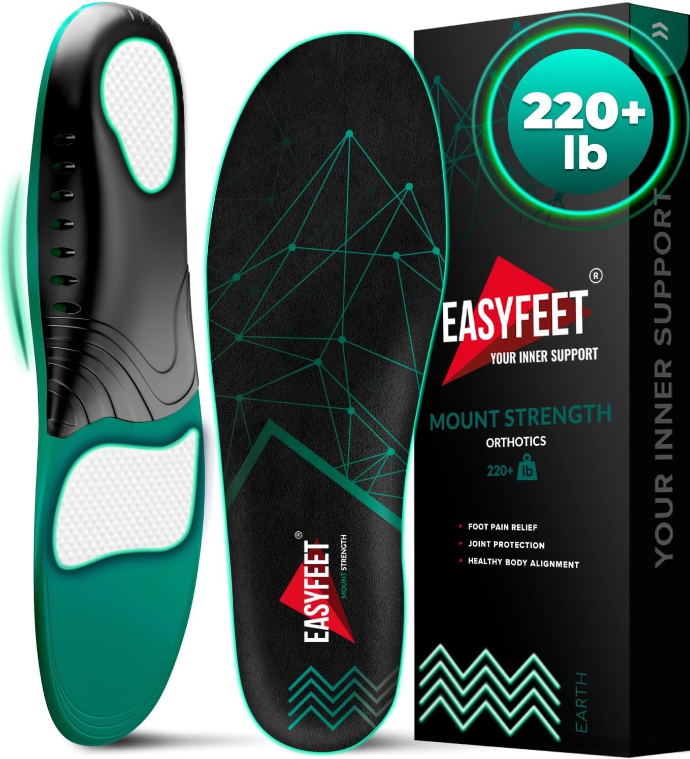 EASYFEET Orthotic Insoles - Max Arch Support