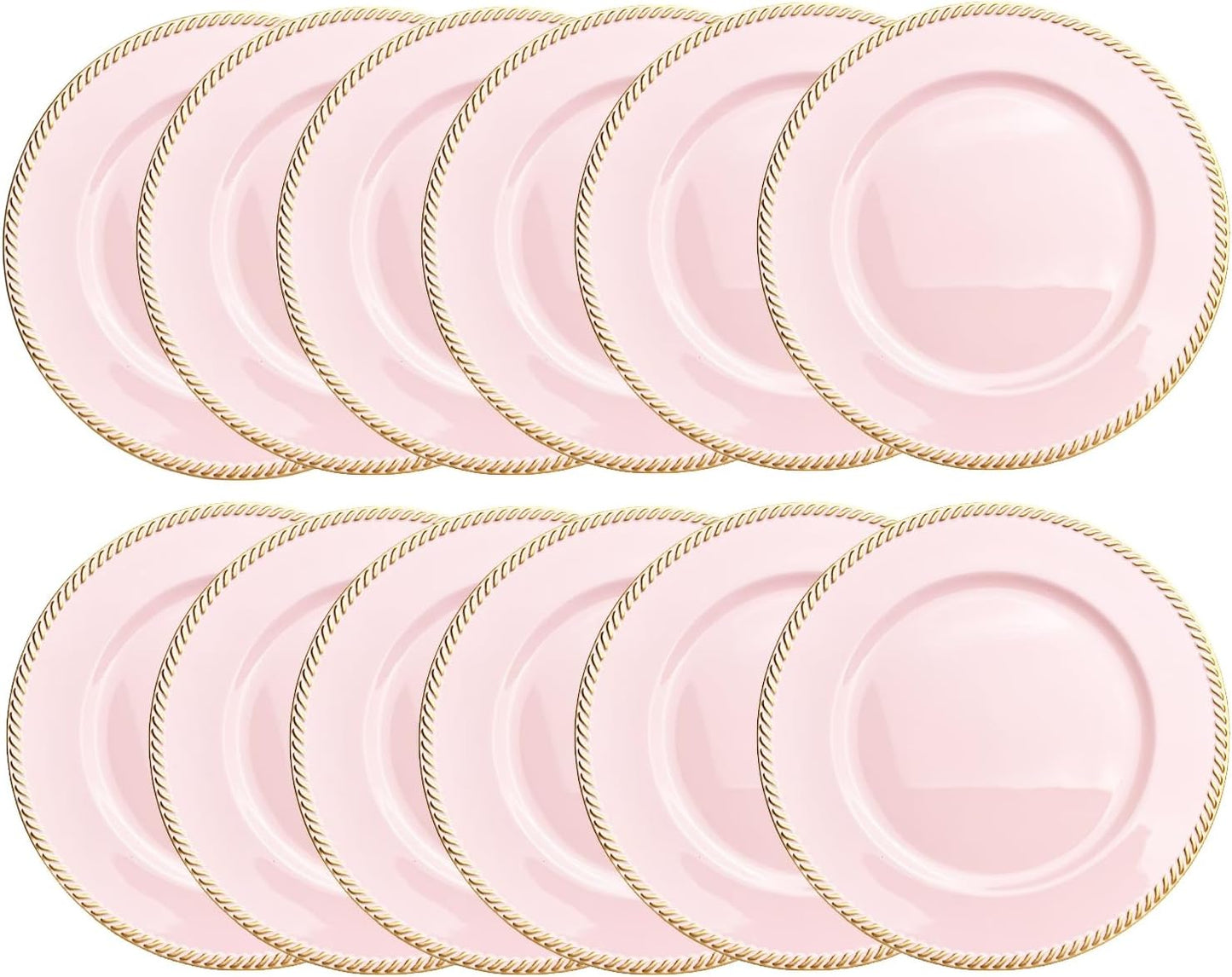 12 Pink Charger Plates: Elegant Event Decor