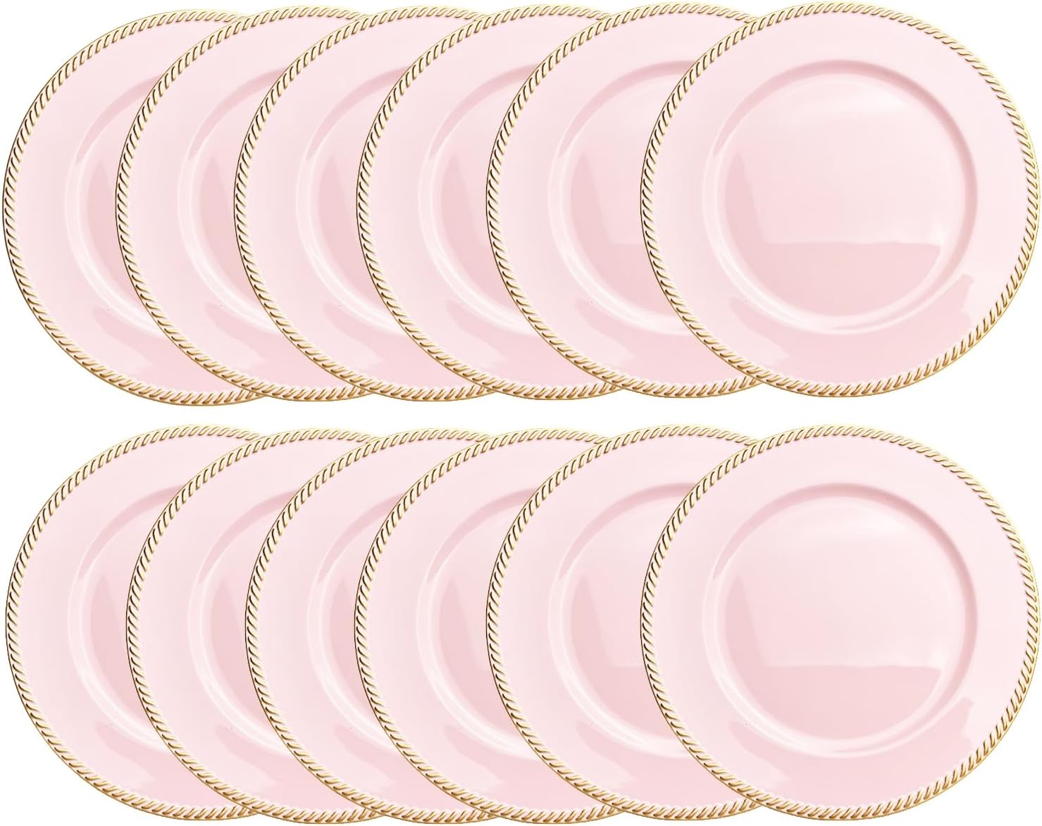 12 Pink Charger Plates: Elegant Event Decor