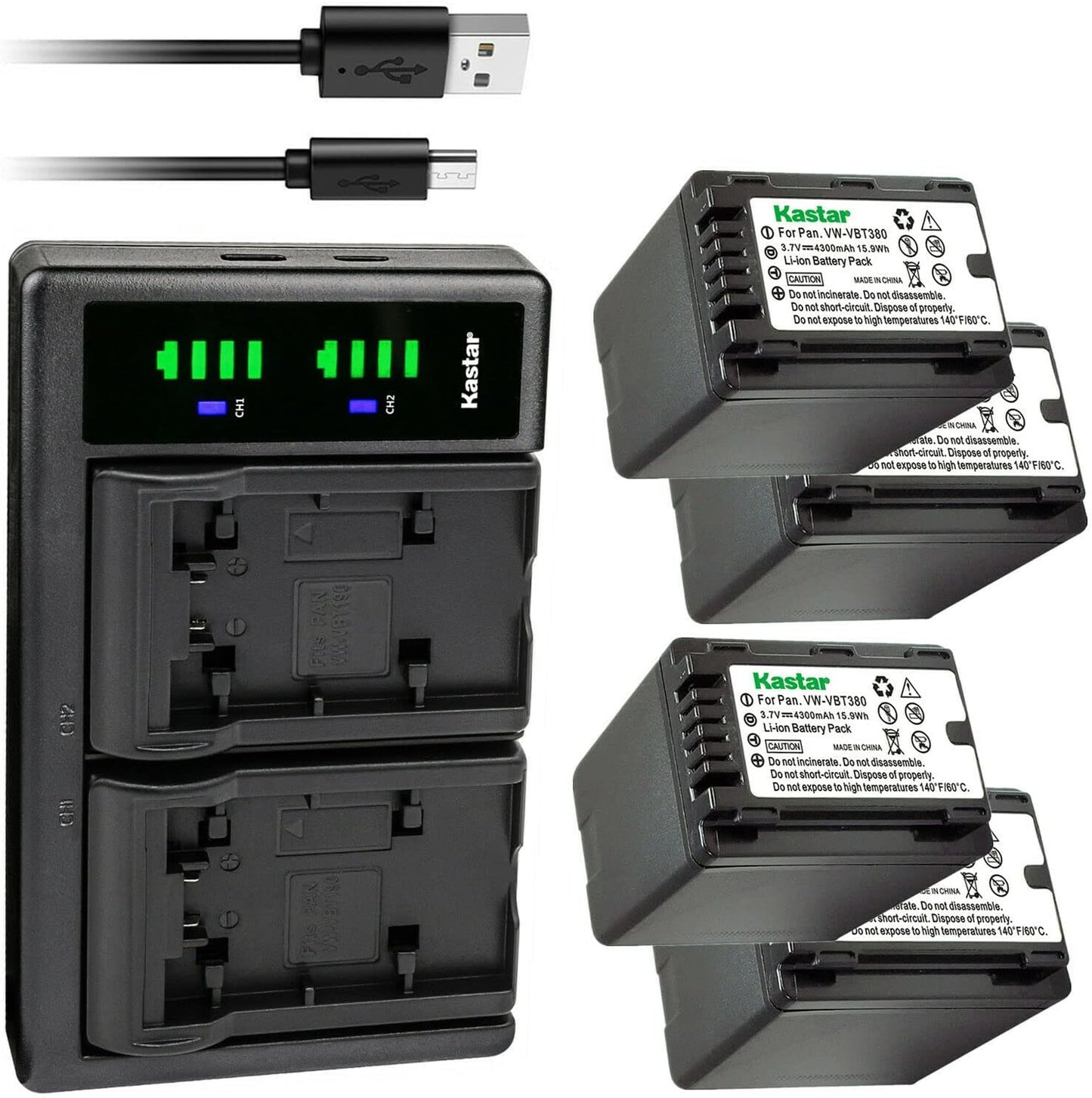Kastar 4-Pack VW-VBT380 Battery and LTD2 USB Charger Review