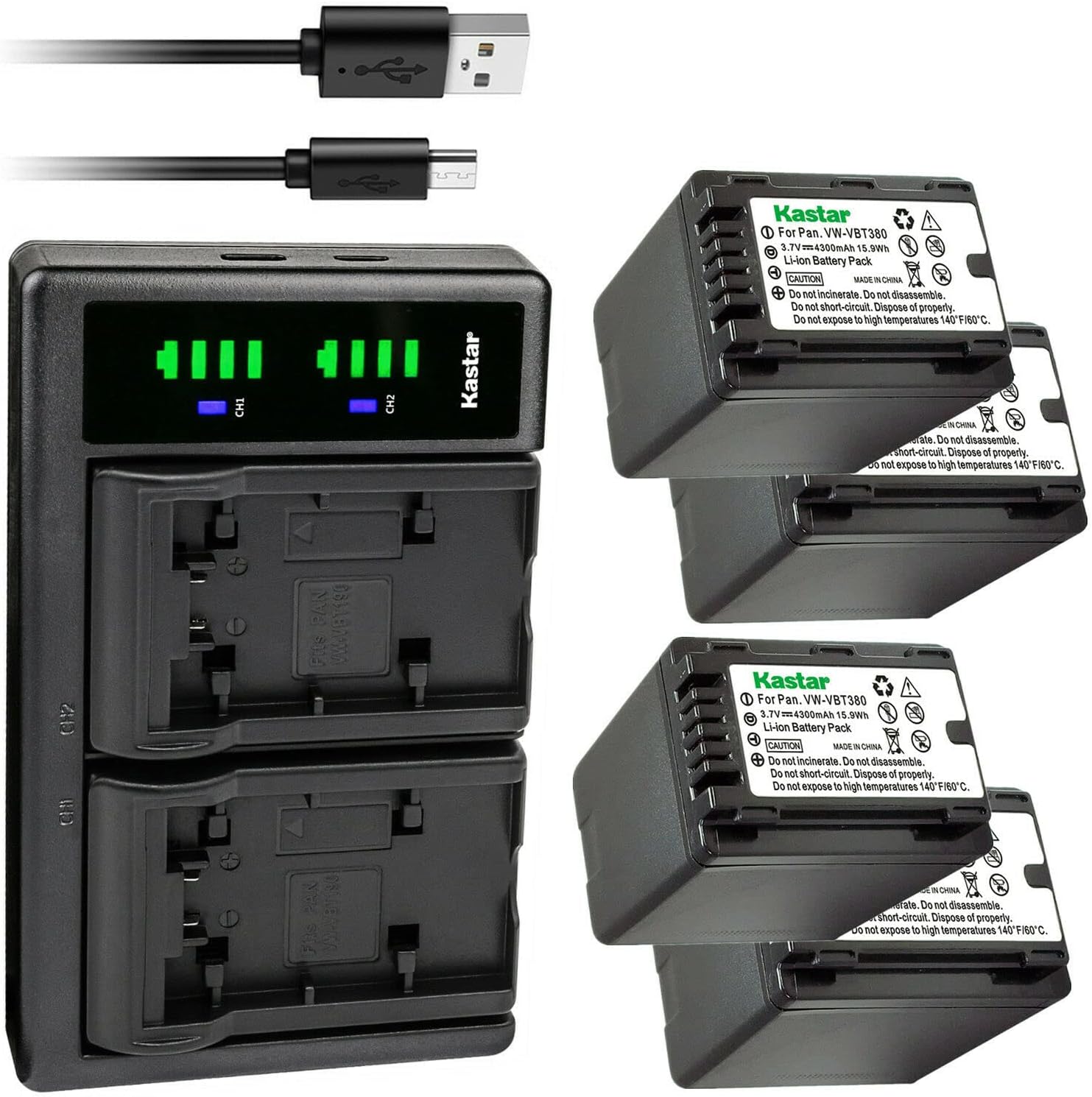 Kastar 4-Pack VW-VBT380 Battery and LTD2 USB Charger Review