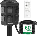 Outdoor Power Strip with 60 ft Extension Cord and 100 ft Remote