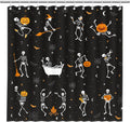 Spooky Skull Shower Curtain Set - Water-Repellent Fabric, 13 Hooks