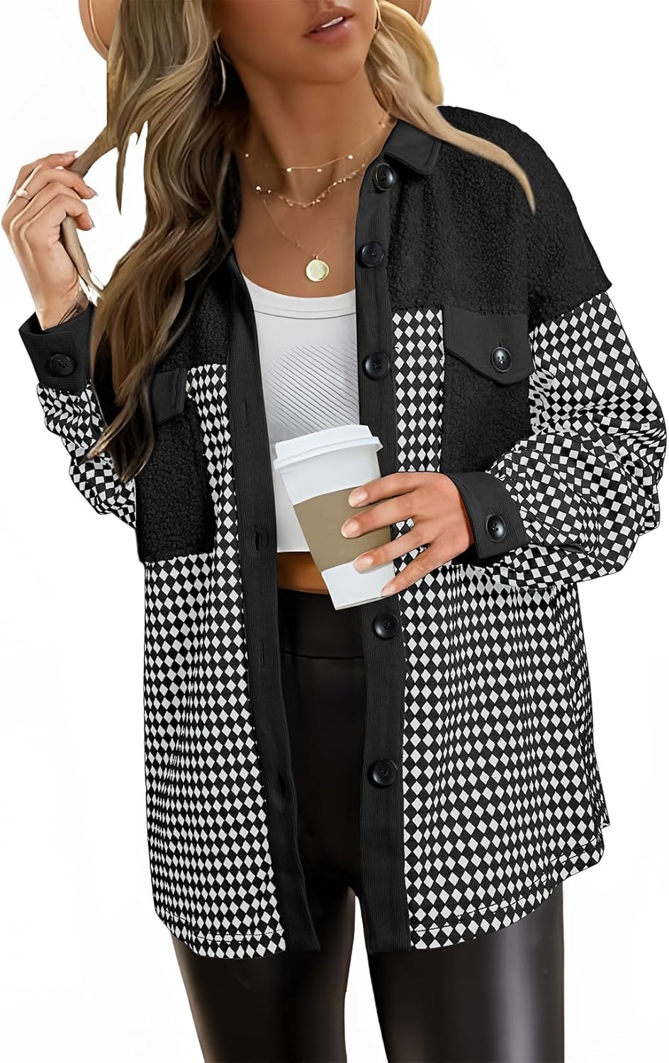 SHEWIN Shackets for Women - Stylish Plaid Fall Jackets 2025