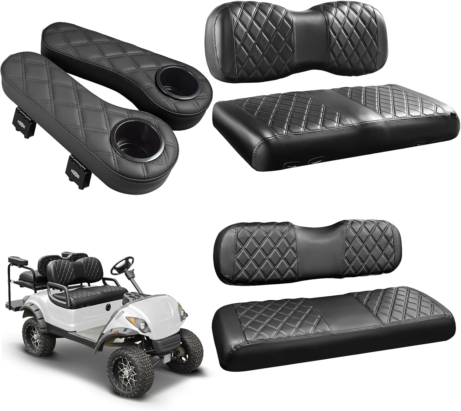 NOKINS Golf Cart Seat Covers for YAMAHA G29 Drive2 with Armrests