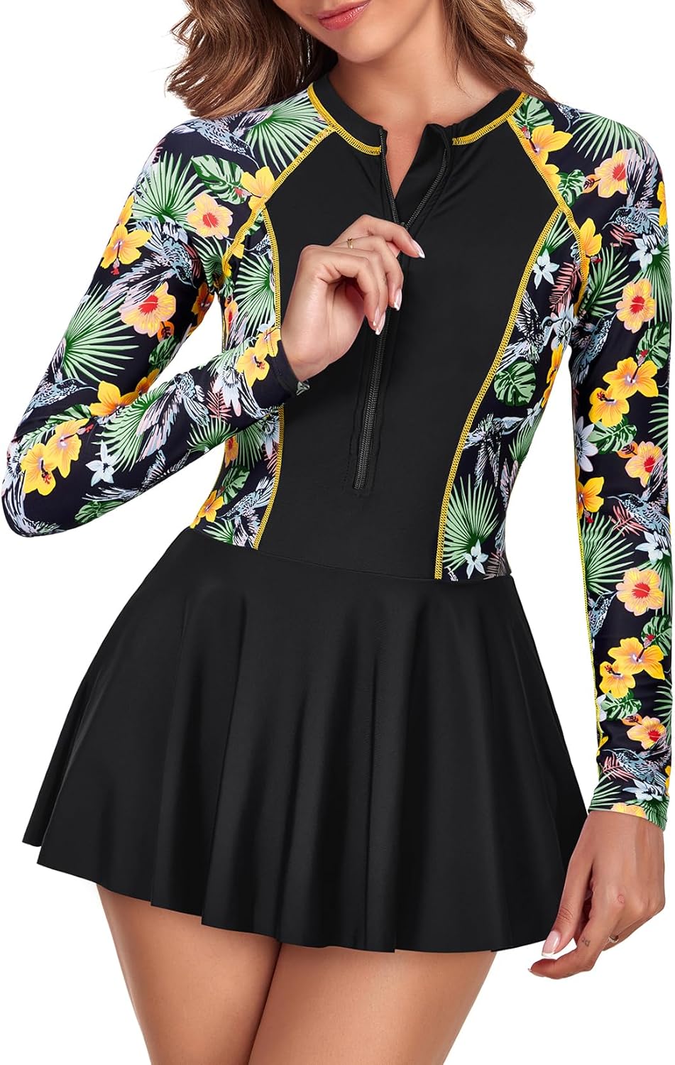 Century Star Long Sleeve Swimsuits for Women and Teen Girls