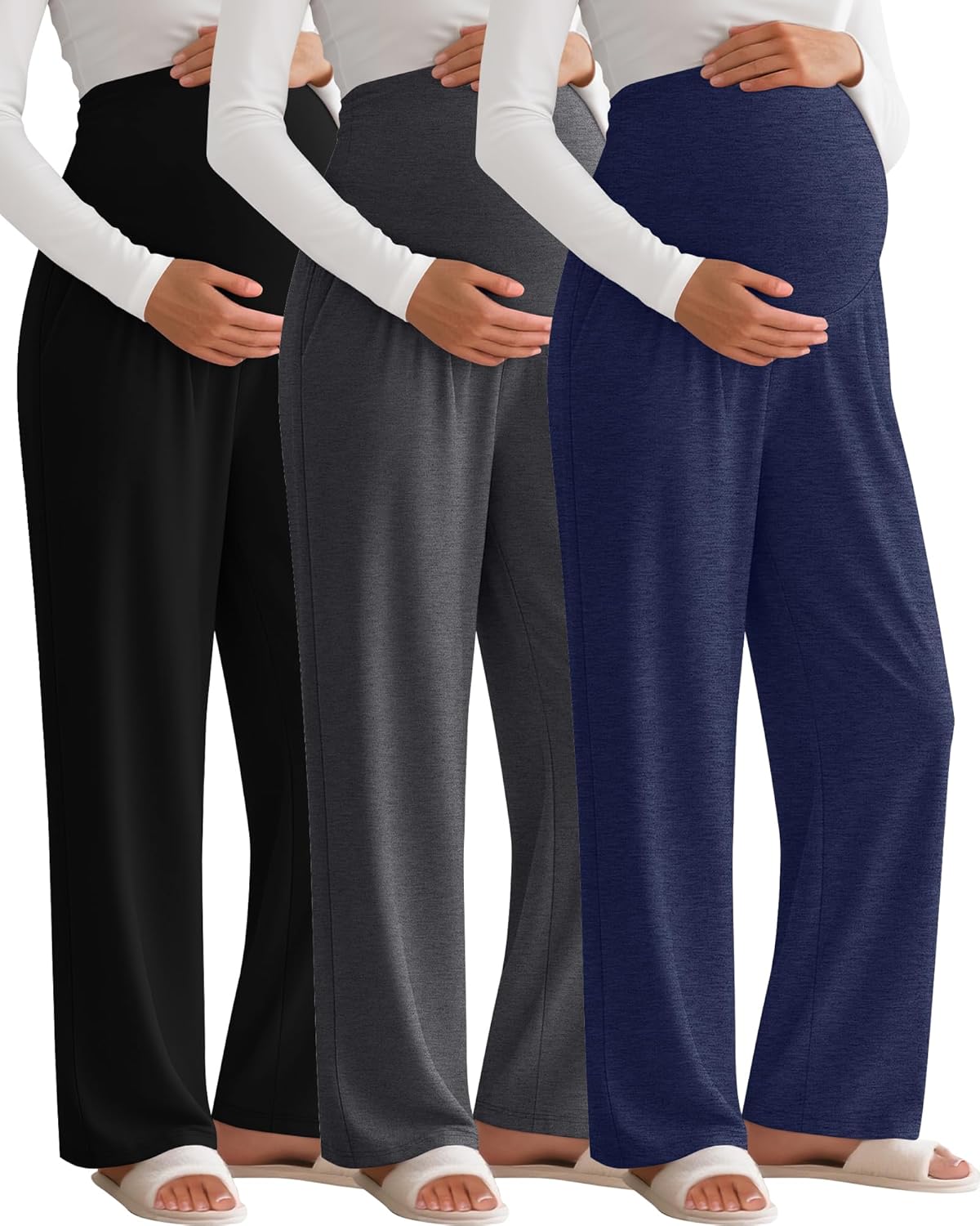 3 Pack Women's Maternity Pants for Comfort and Style