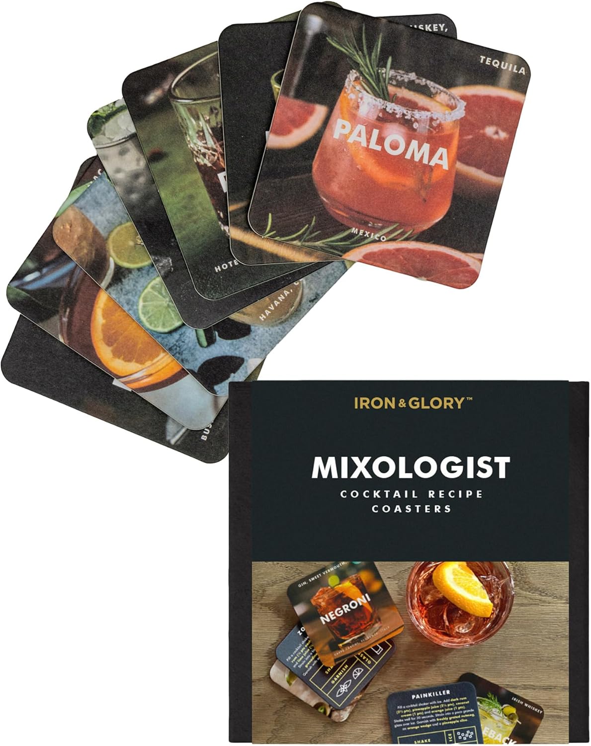 Iron & Glory Mixologist Coasters | Home Bar Set