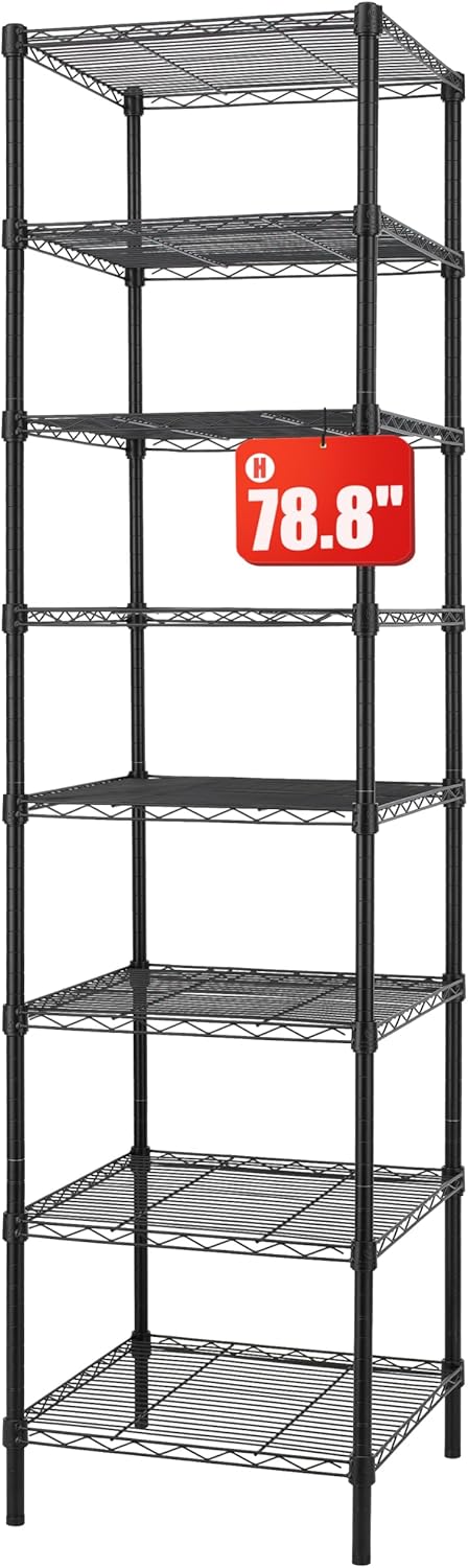Finnhomy Heavy Duty 8 Tier Wire Shelving for Home Storage