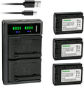 Kastar 3-Pack Battery and LTD2 USB Charger Replacement for Sony