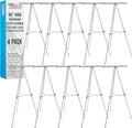 Flip Chart Easel 66in Silver Aluminum (10 Pack) - Sturdy Portable