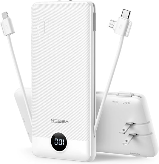 VEGER 10000mAh Portable Charger: Fast Charging On-The-Go