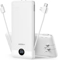 VEGER 10000mAh Portable Charger: Fast Charging & Built-in Cables