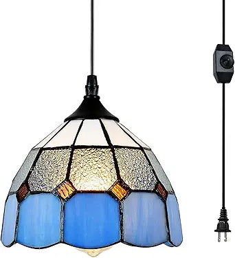 Stepeak Tiffany Style Plug in Pendant Light Mini Chandelier