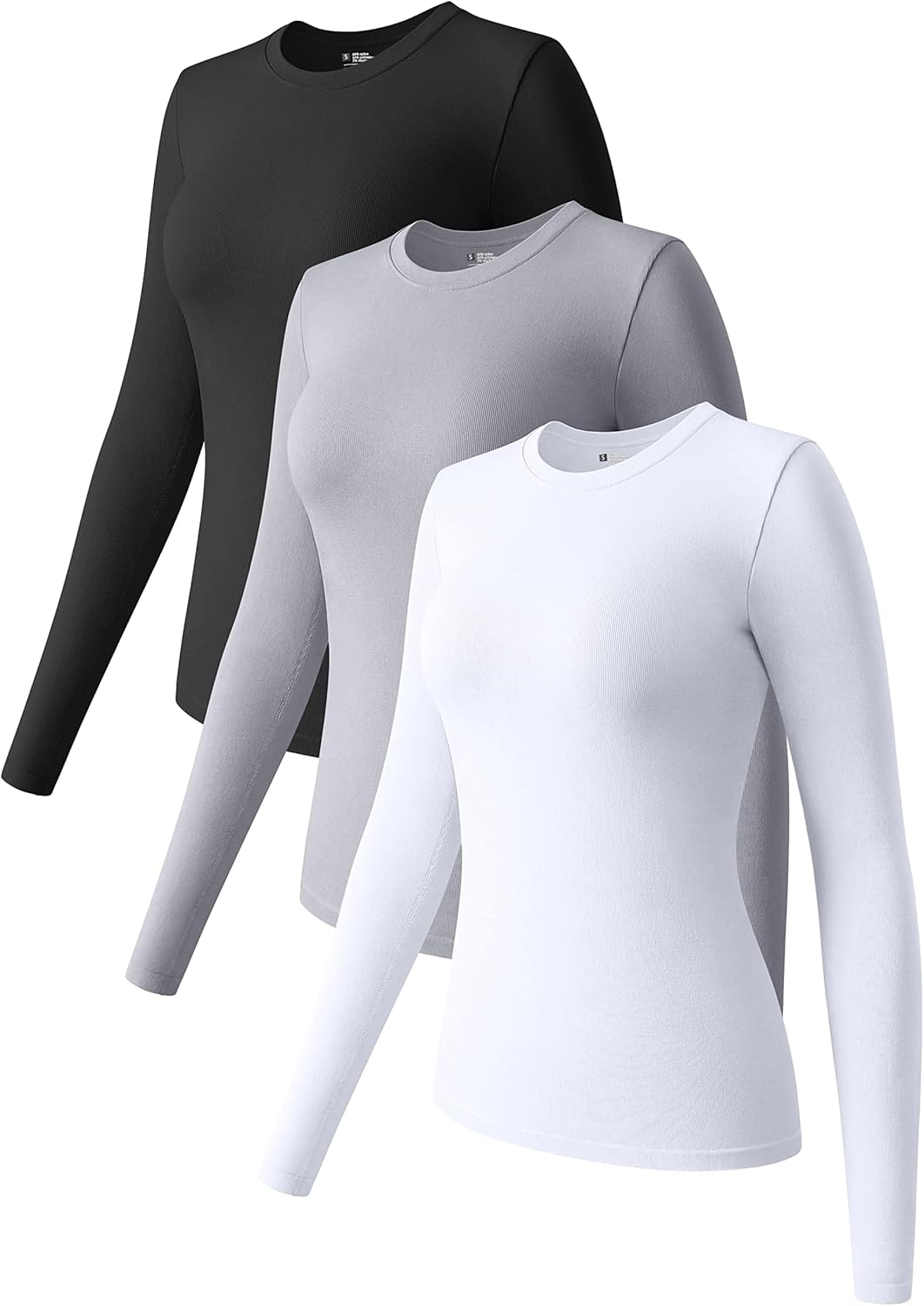 OQQ Womens 3 Piece Long Sleeve Tops for Casual and Active Wear