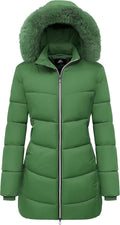 Women's Winter Windproof Down Coat with Removable Hood - Warm Puffer