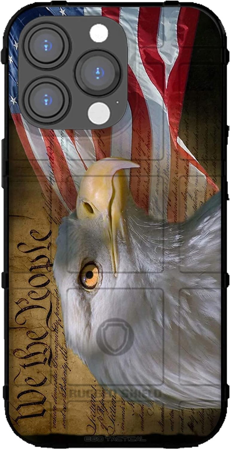 EGO TACTICAL Rugged Shield Case for iPhone 16 Pro Max - USA Flag