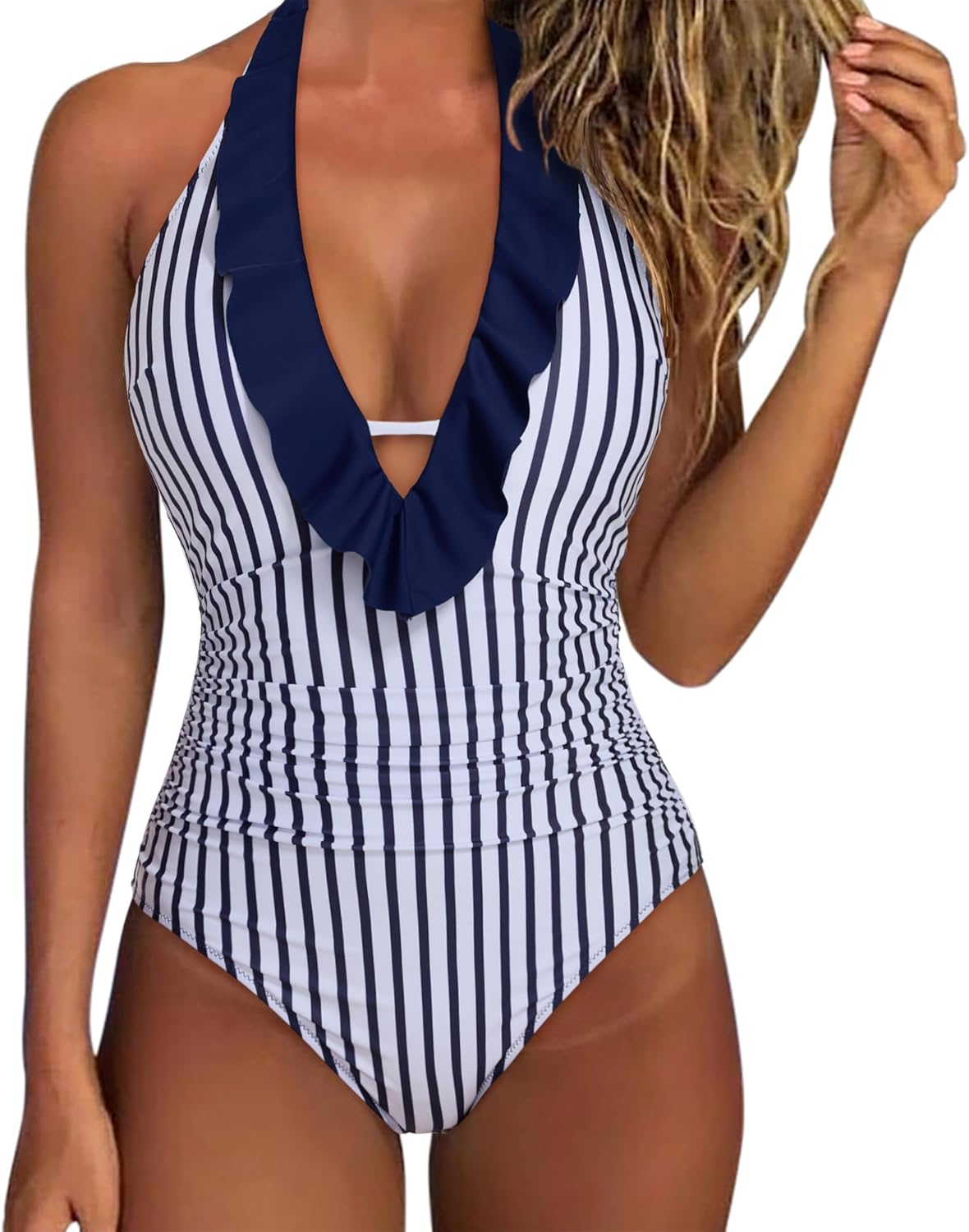 SUUKSESS Women Sexy Halter One Piece Swimsuits for Summer Fun