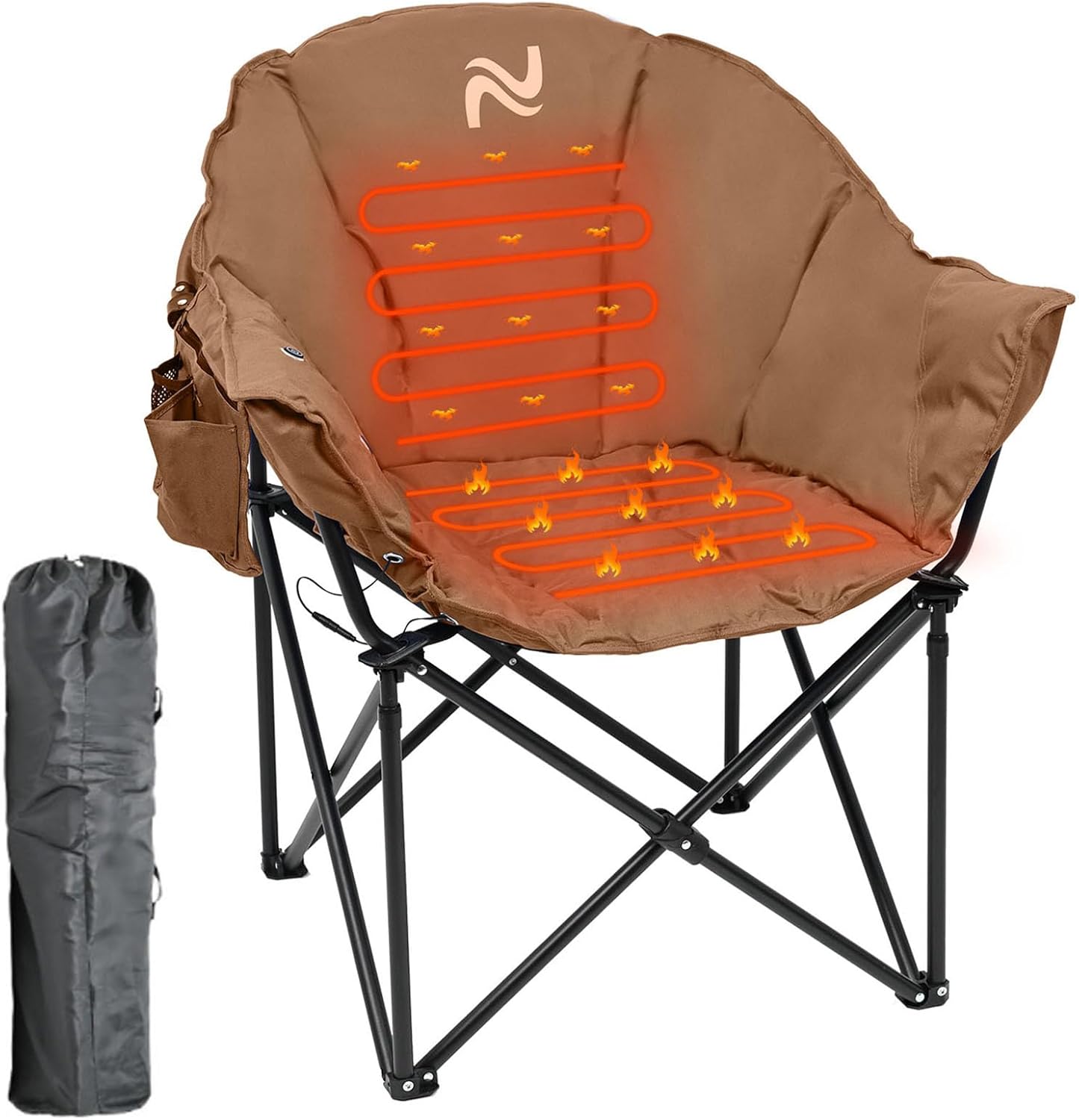 Oversized Heated Camping Chair with 3 Heat Levels for Comfort
