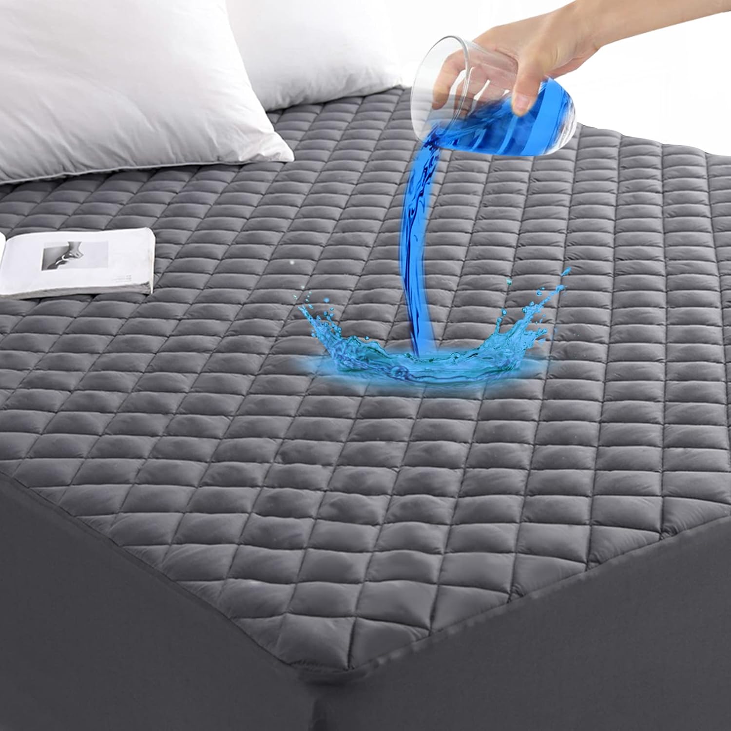 GRT Cal King Size Grey Quilted Fitted Mattress Pad Review