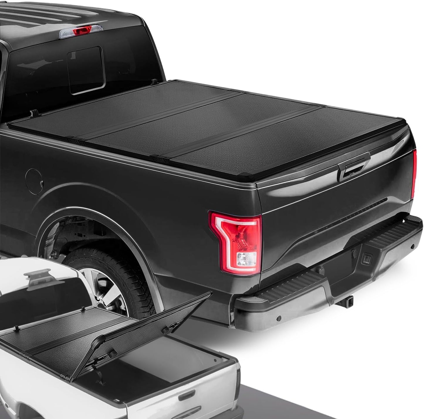 DNA MOTORING Hard Tri-Fold Tonneau Cover for Ford F-150 5.5 ft