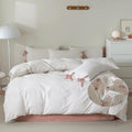 Pink Floral Comforter Set Queen Bed in a Bag - Soft All-Season Comfort