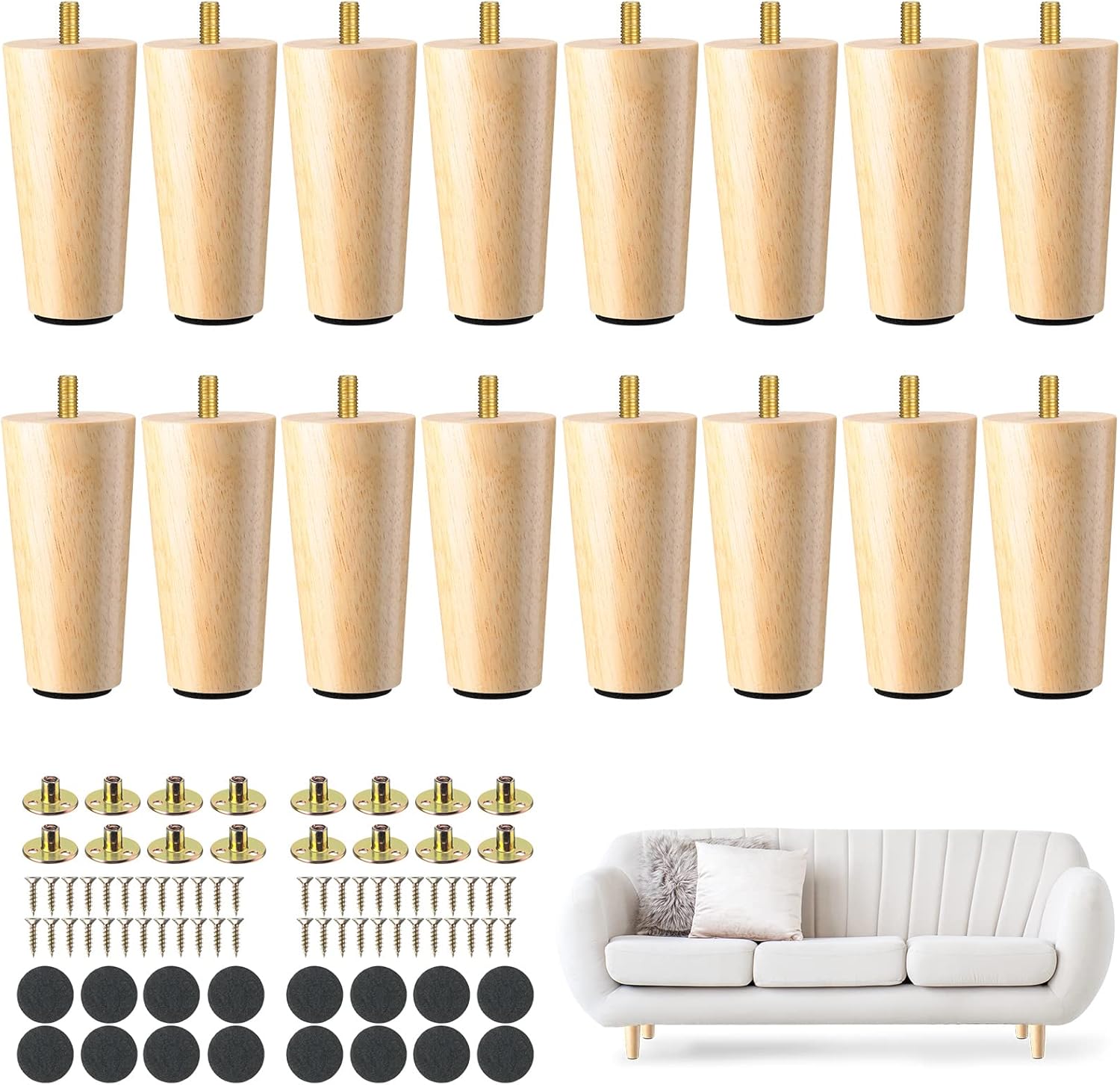 4 Inch Round Solid Furniture Legs for Stylish Home Upgrades