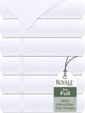 Royale Linens 6 Pack Full Flat Sheet Set - Soft 1800 Microfiber