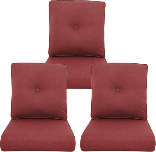 Outdoor Chair Cushions 3 Packs for High Back Patio Furniture
