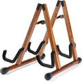 Zebra Wood Dual Guitar Stand - Musbeat