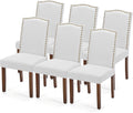 DUMOS Upholstered Dining Chairs Set of 6 Modern Light Grey