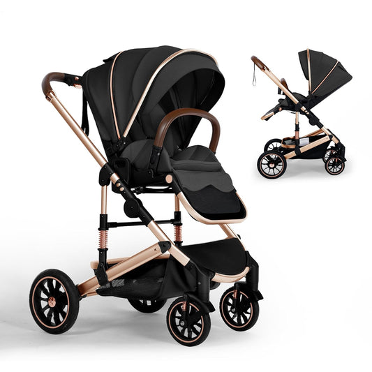 Convertible Baby Stroller with Large Canopy for Comfort