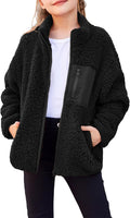 Arshiner Girls Fleece Jacket Sherpa Full Zip Fuzzy Coat - Warm & Cozy