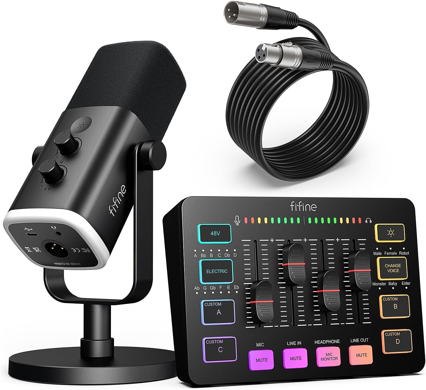 FIFINE Dynamic XLR/USB Gaming Mic Set - Stream Pro-Level Audio!