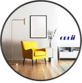 Round Mirror 24 Inch with Black Metal Frame for Any Room