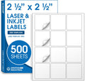 2 1/2 in x 2 1/2 in Square Printable Labels - 6000 Matte White