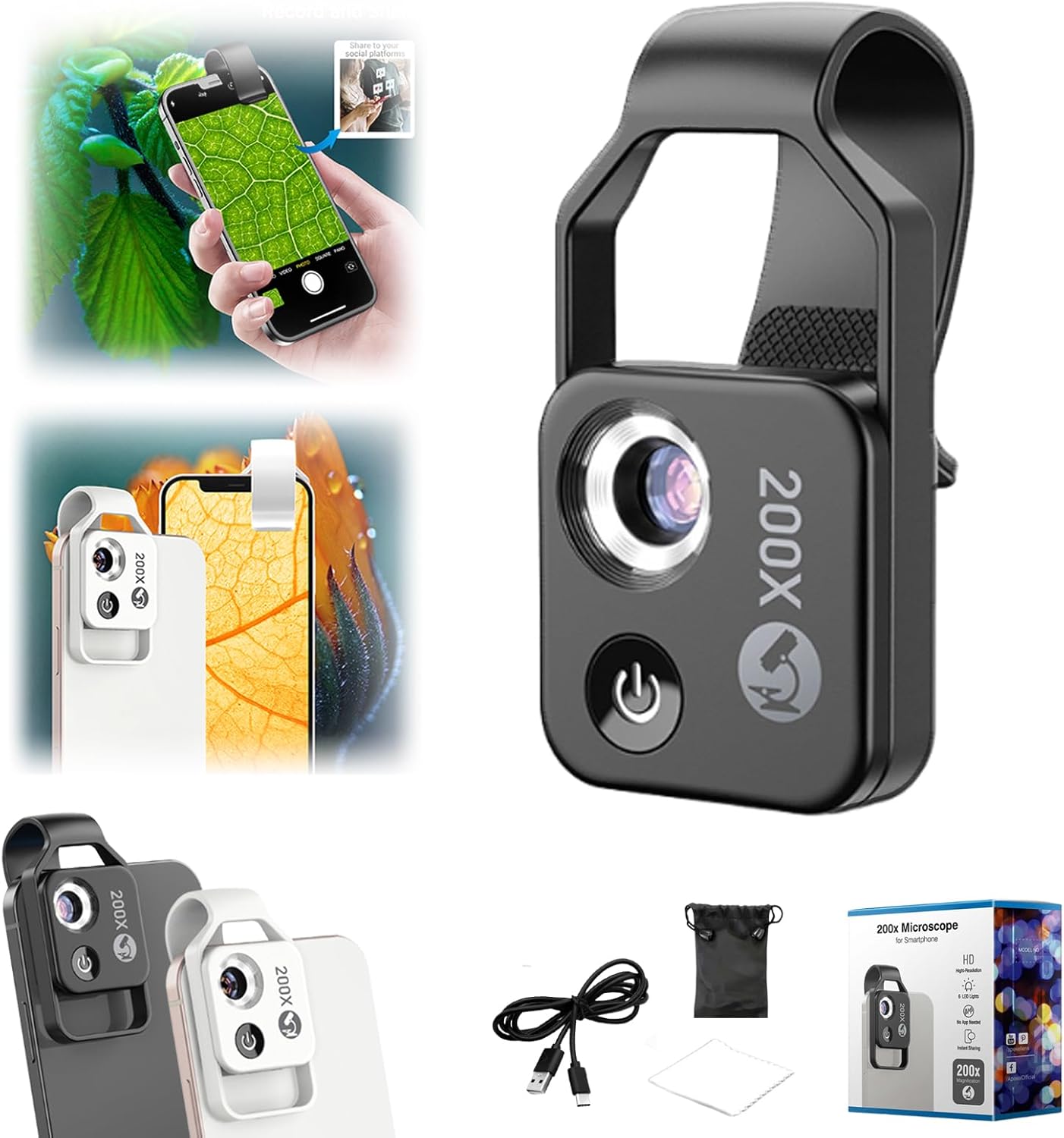 Explore Nature with the 2025 New Nano Zoom 200x Pocket Microscope