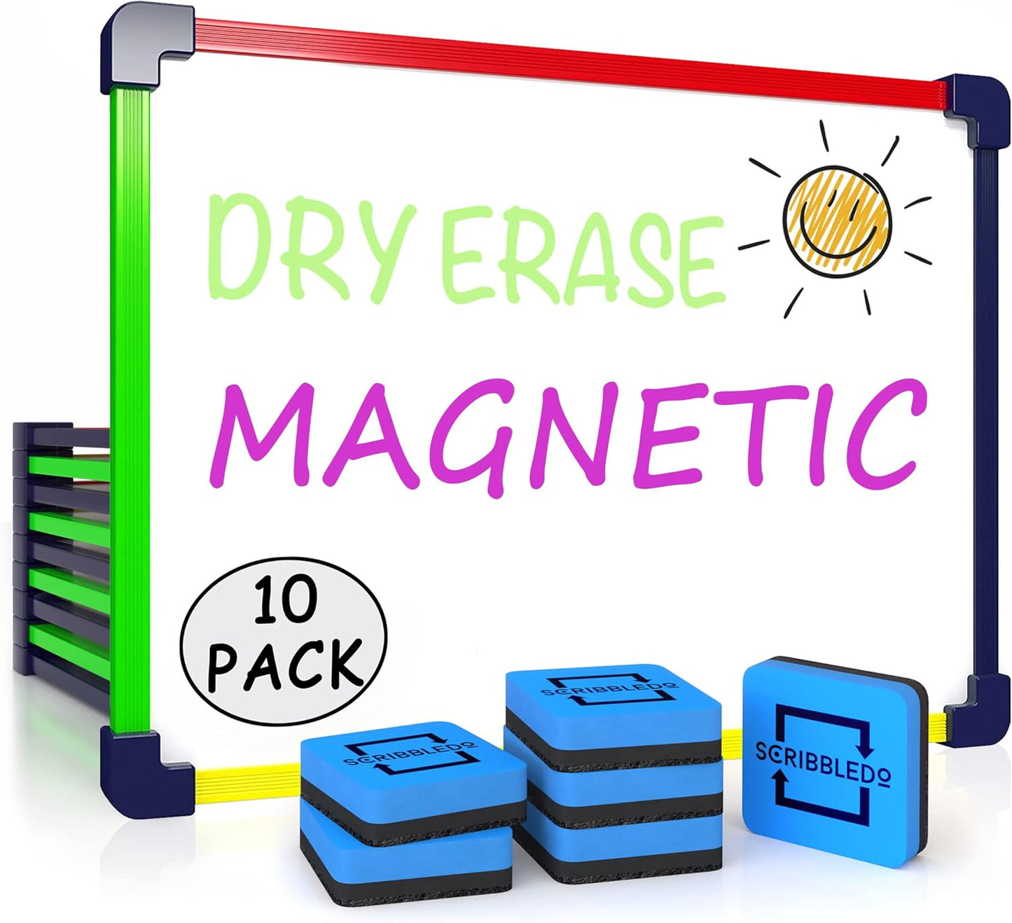 Portable Magnetic Mini Whiteboard for Kids - 10 Pack Set