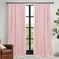 Pink Velvet Curtains 84 in Room Darkening Panels - Plush Thermal