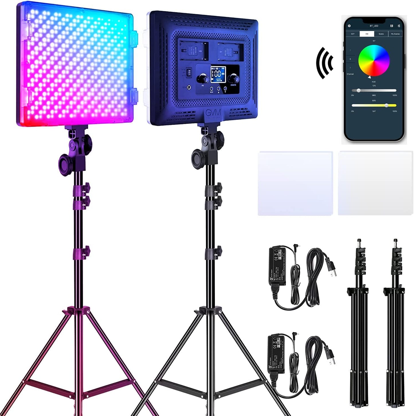 GVM RGB LED Video Lights Kit for Photography and Videography